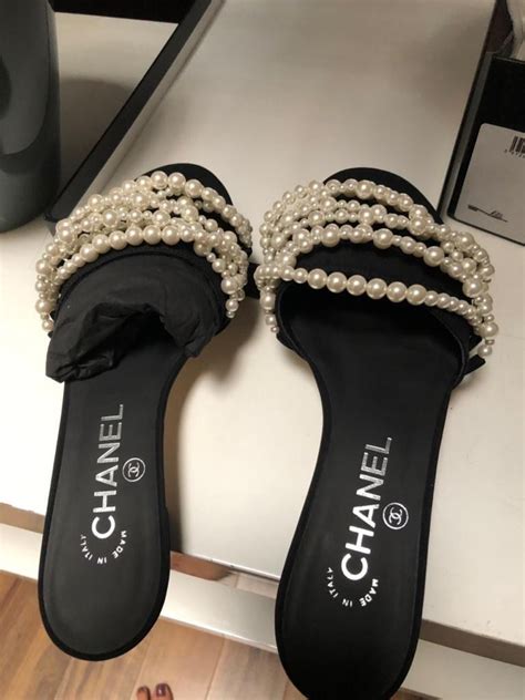 pearl chanel slides